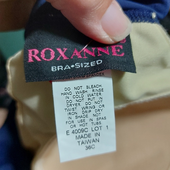 Roxanne Size Ruched Navy Blue One Piece Swimsuit 36C - Picture 6 of 7